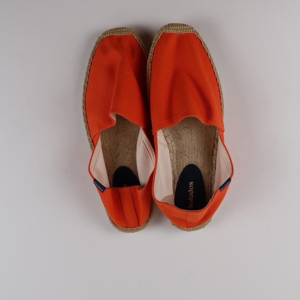 Soludos Espadrilles Dali Flat Orange Solid 8.5 Canvas Excellent